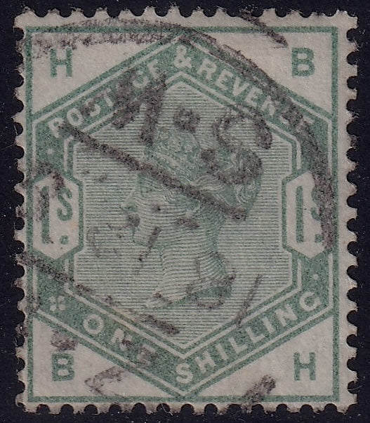 Great Britain 1884 1s Dull Green Stamp CDS Used
