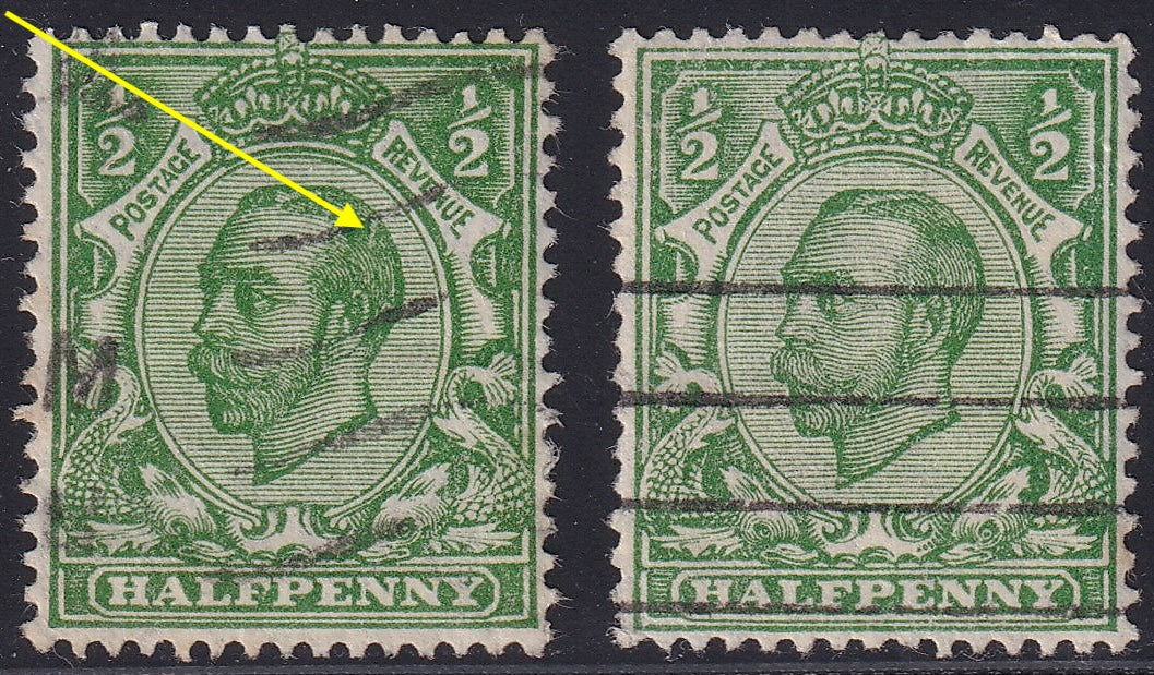 Great Britain 1912 Downey Multiple Cypher Watermark Used Variety Stamp