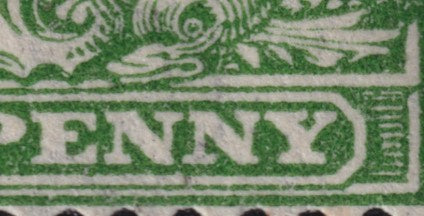 Great Britain 1912 Halfpenny Unlisted Variety Break Used Stamp
