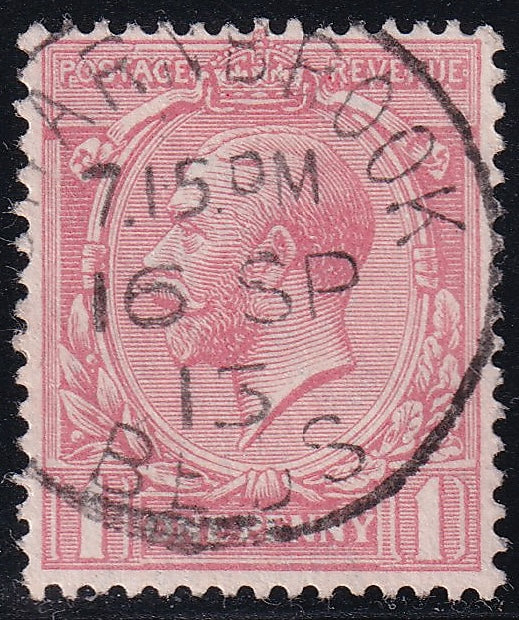 Great Britain 1913 1d Pink CDS Used with Shades Comparison Stamps
