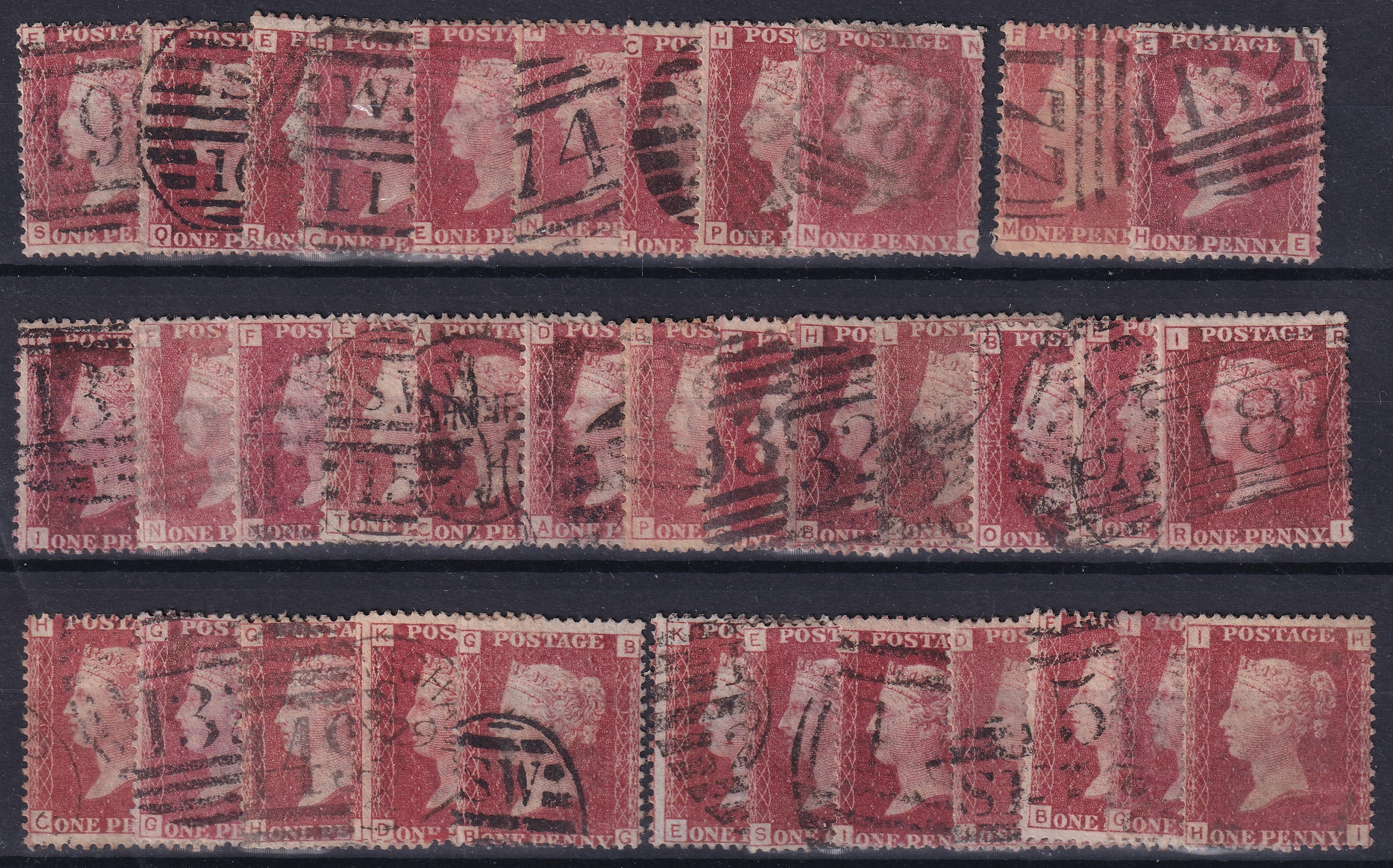 Great Britain 1864 1d Penny Red Plates Mainly Fine Used Collection