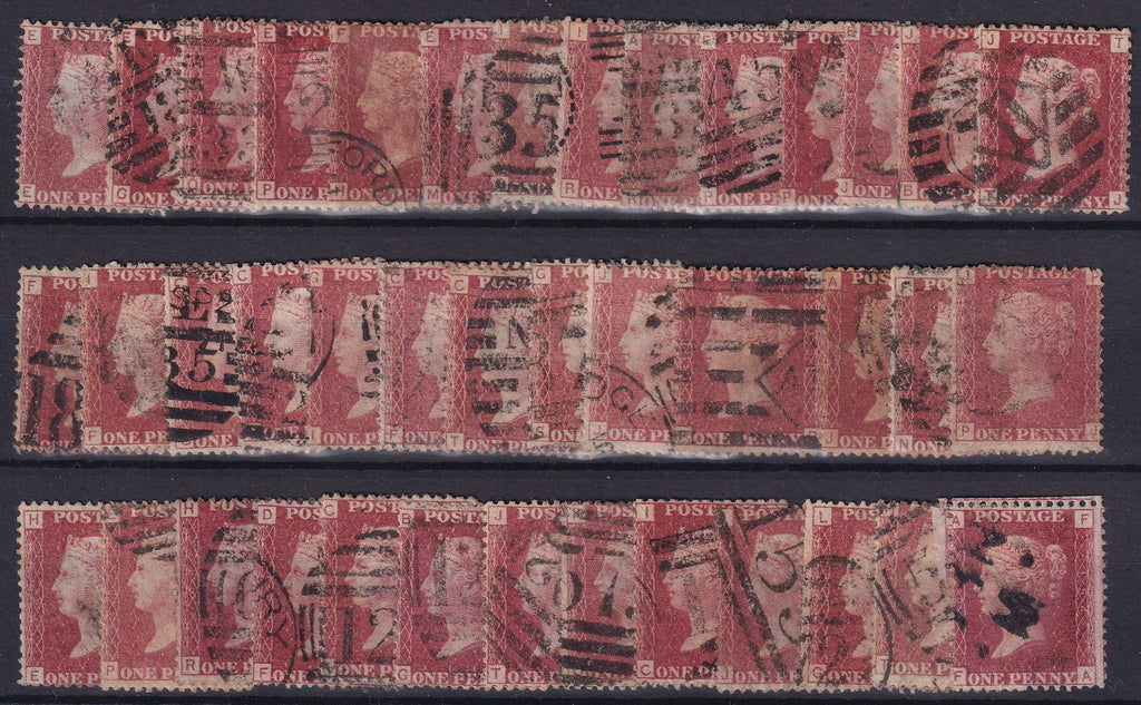 Great Britain 1864 1d Penny Red Plates Mainly Fine Used Collection