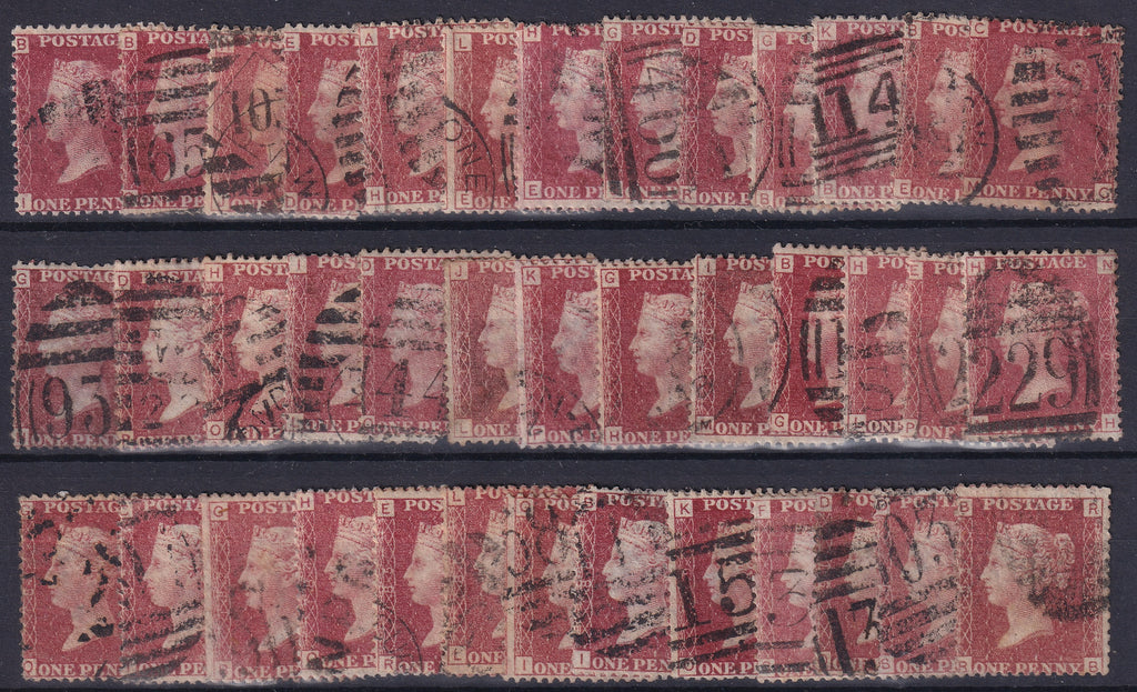 Great Britain 1864 1d Penny Red Plates Mainly Fine Used Collection