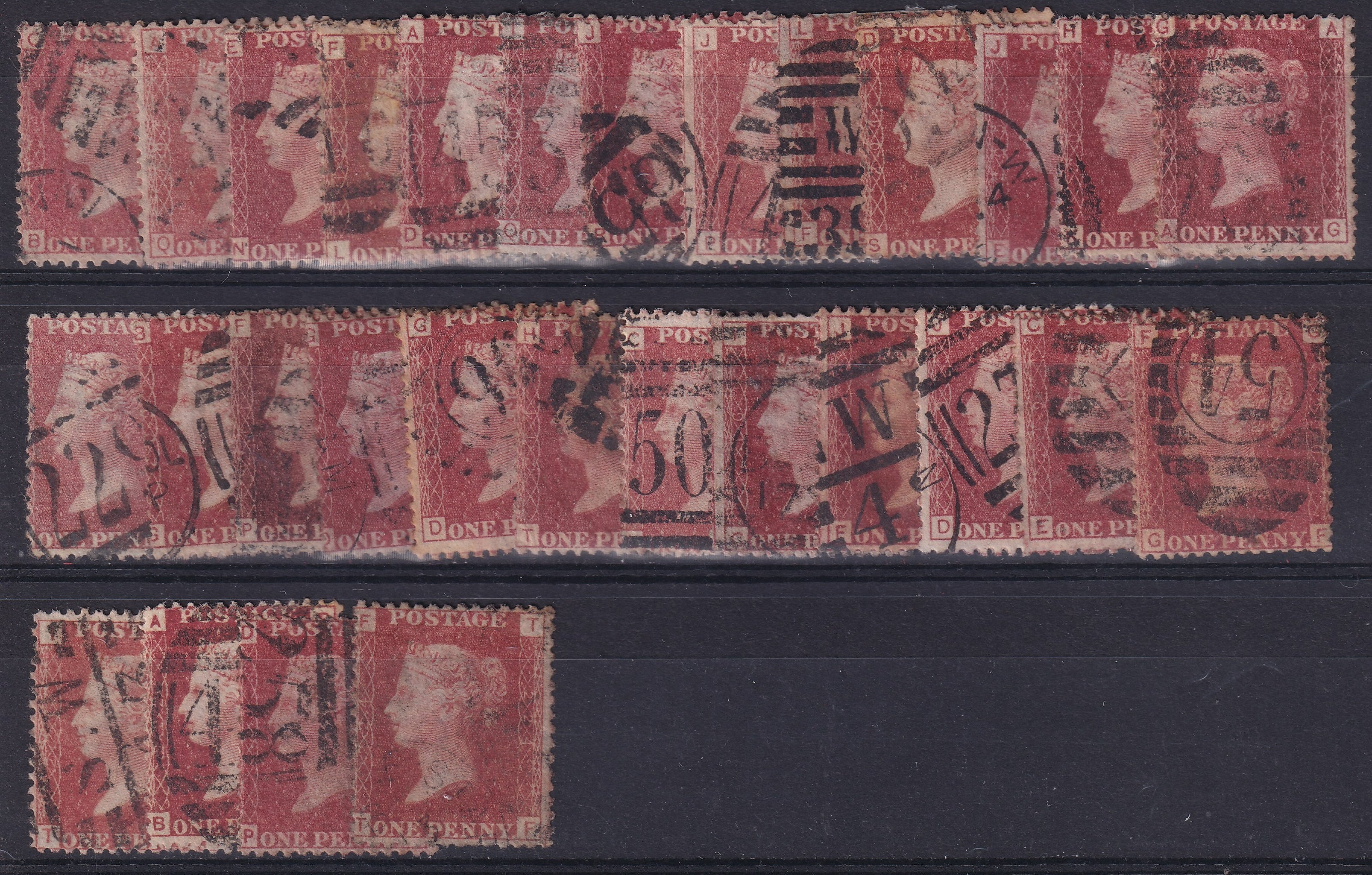 Great Britain 1864 1d Penny Red Plates Mainly Fine Used Collection