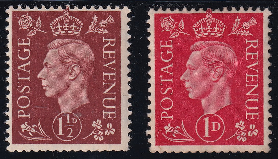Great Britain 1937 1d Scarlet 1.5d Red-Brown Unmounted Mint  Watermark Inverted Pair