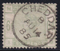 Great Britain 6d Dull Green Cheddar CDS Used Stamp