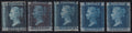 Great Britain 1858 Five Mint 2d Different Plated Stamps with Varieties