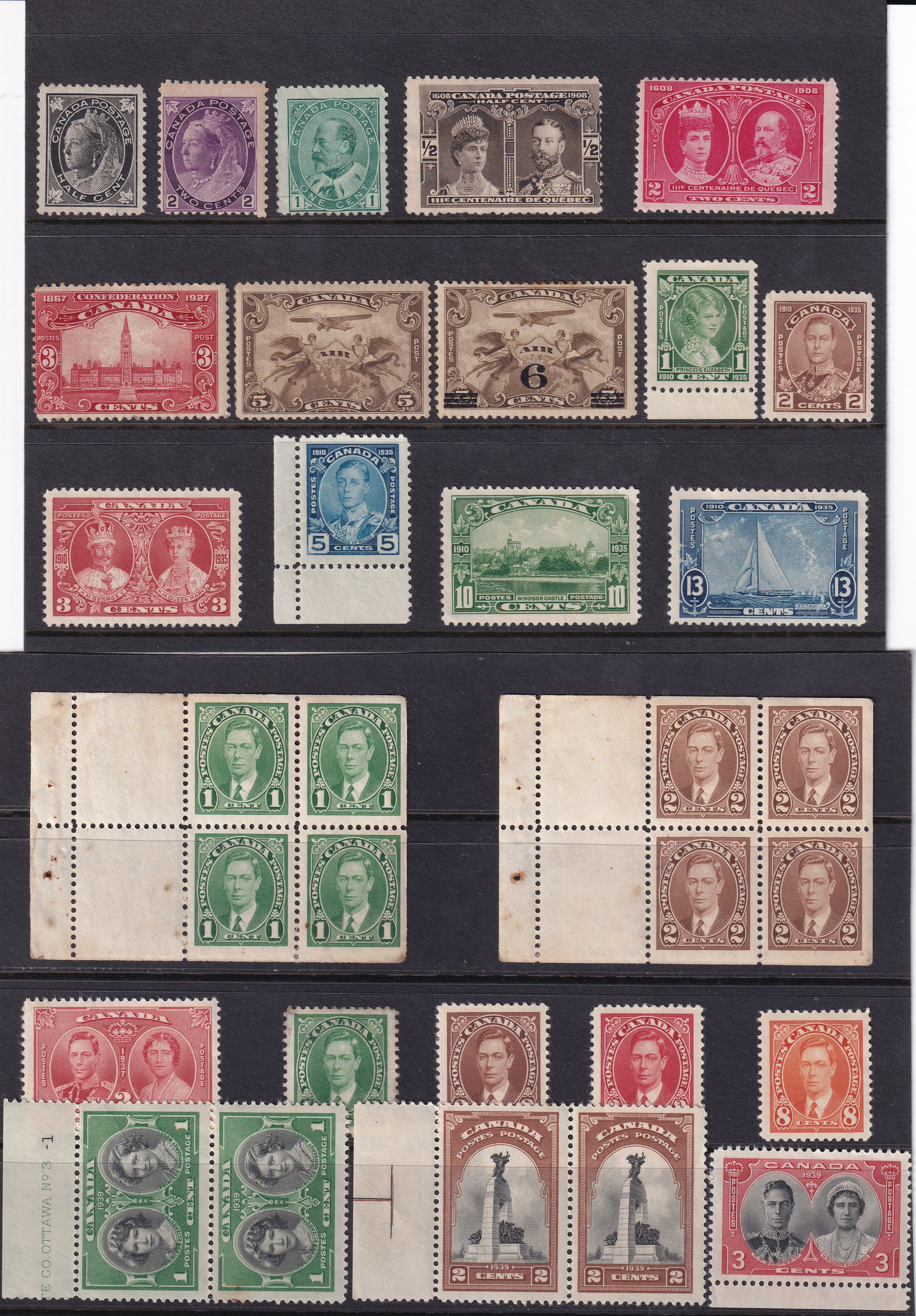 Canada 1897 Mint Selection Including Two Booklet Panes and Labels