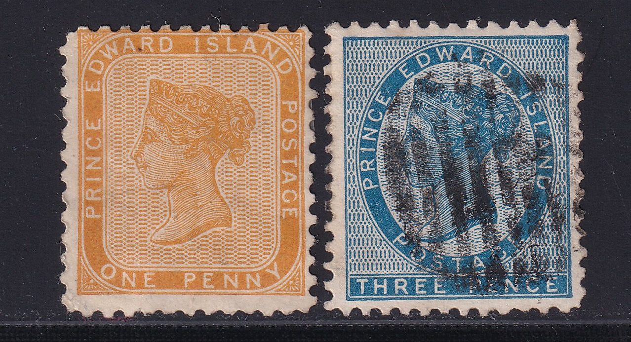Canada Prince Edward Island 1d and 3d Mint and Used Stamps