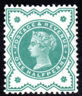 Great Britain 1900 Mint Halfpenny Variety Neck Shading Stamp