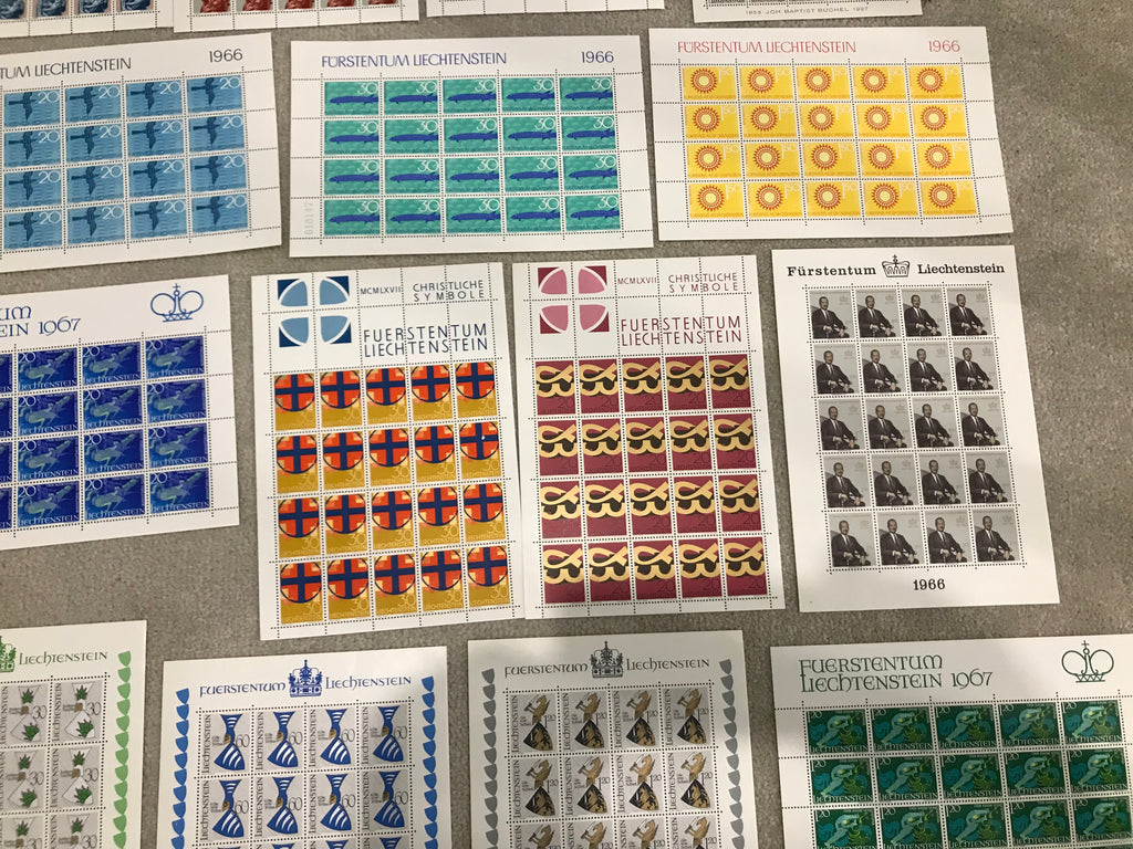 Liechtenstein Stamps Unmounted Mint Miniature Sheets Collection