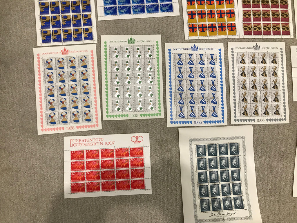 Liechtenstein Stamps Unmounted Mint Miniature Sheets Collection