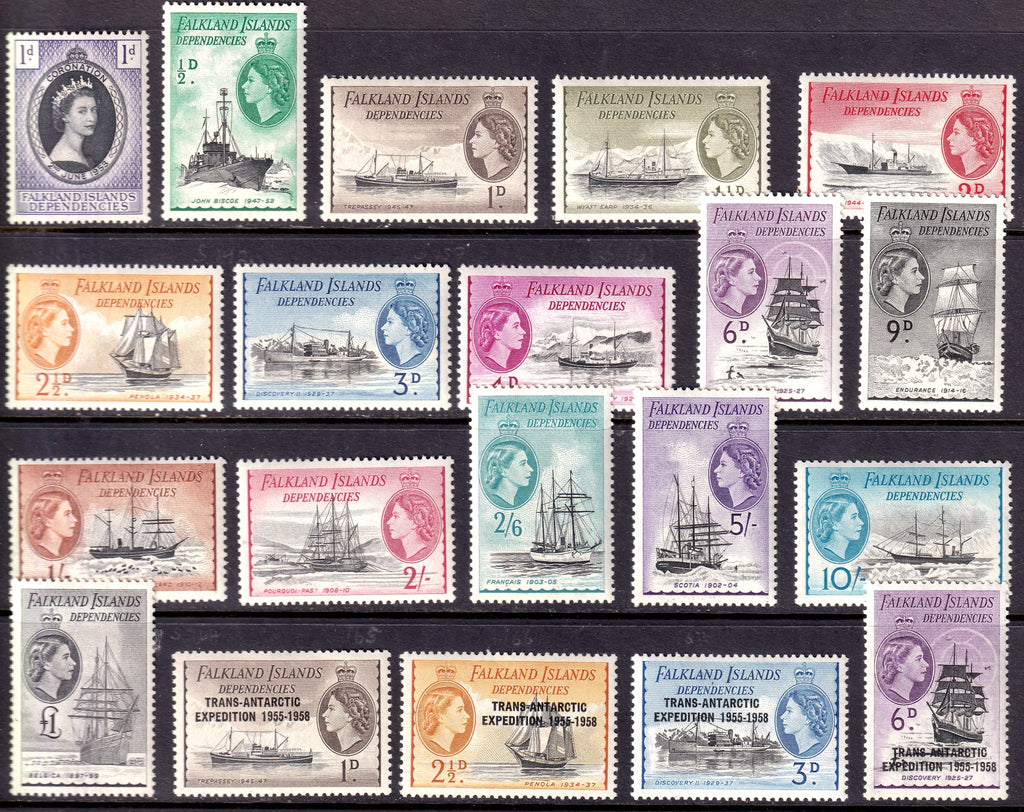 Falkland Islands Dependencies 1954 to 1971 Fresh Mint Sets