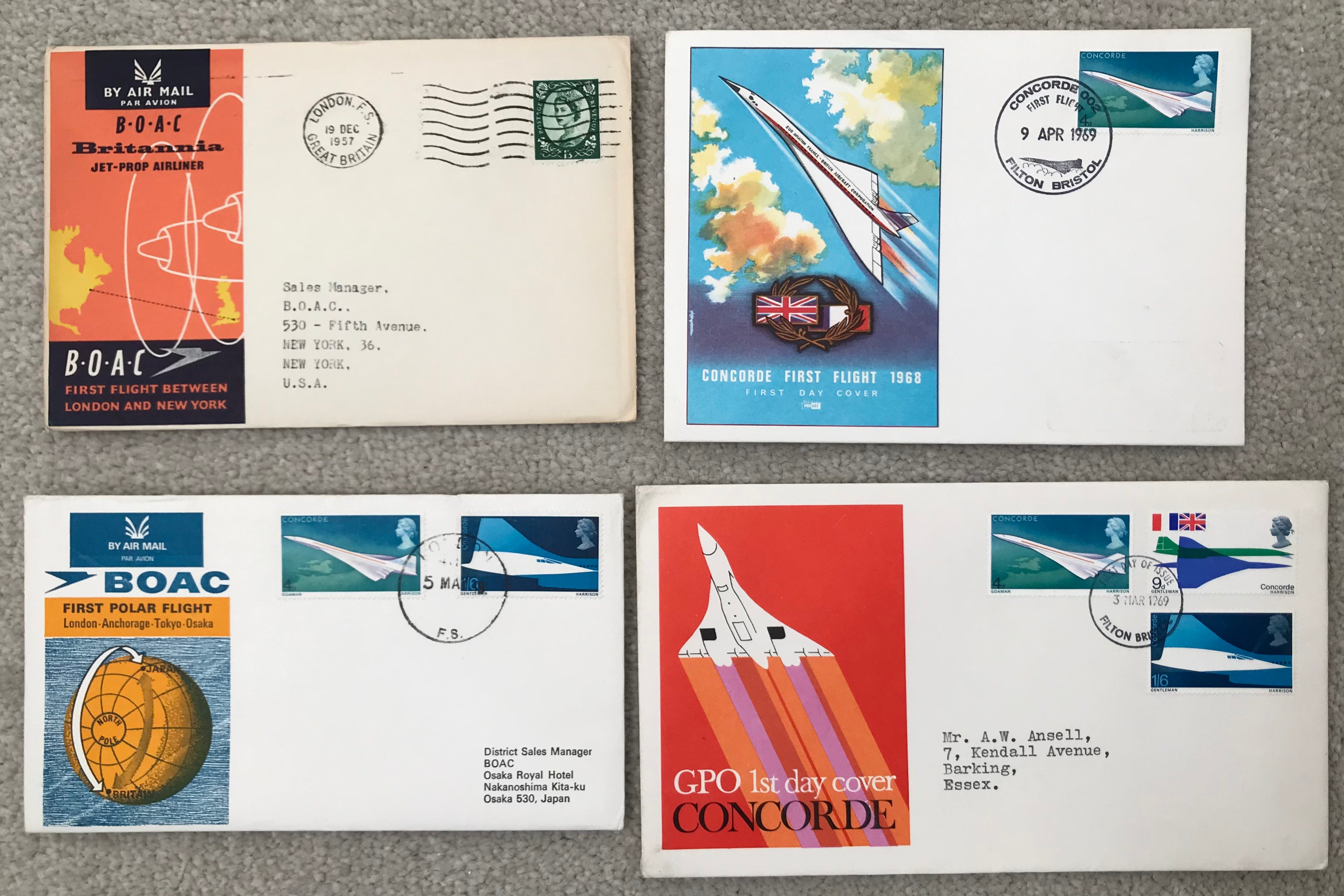 Great Britain 1958-69 Aerophilately Covers Collection