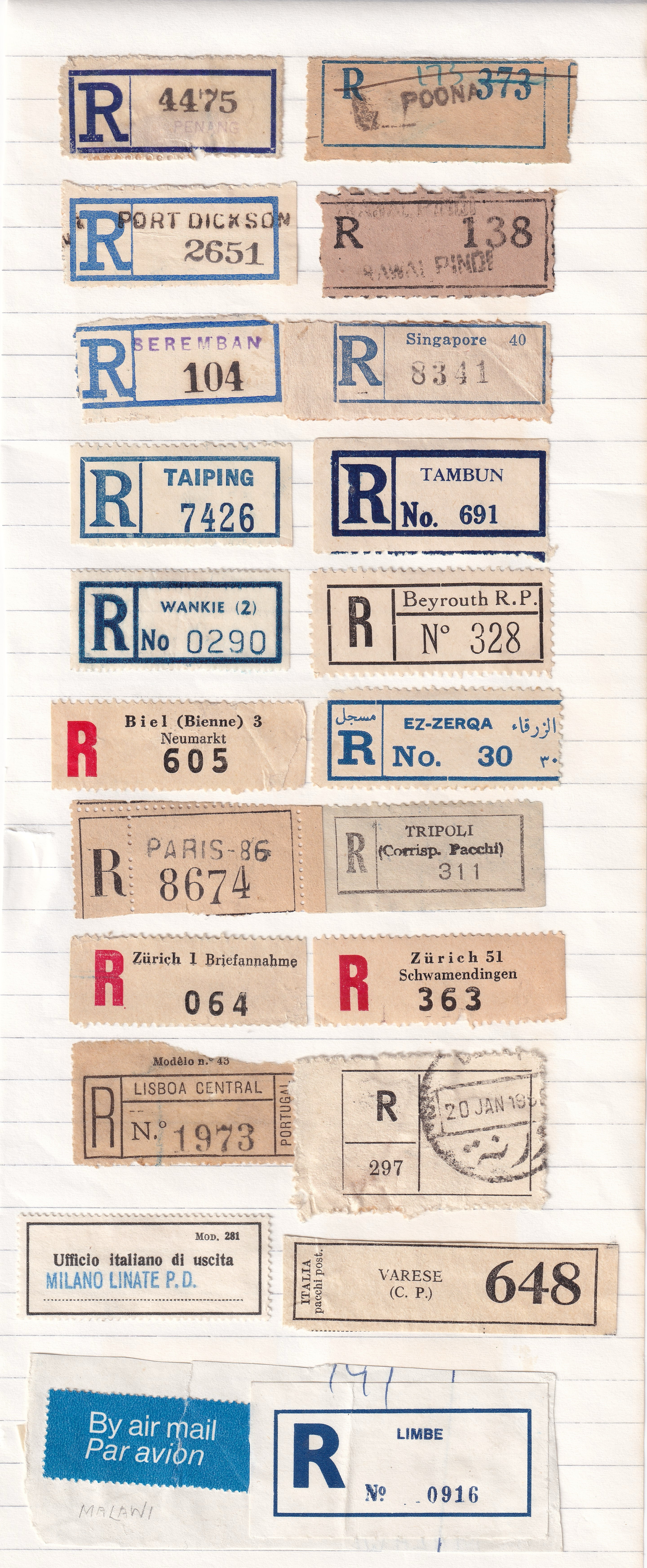 Selection of Old Registered Labels
