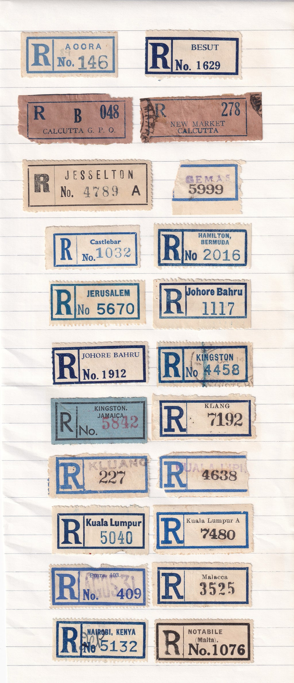 Selection of Old Registered Labels