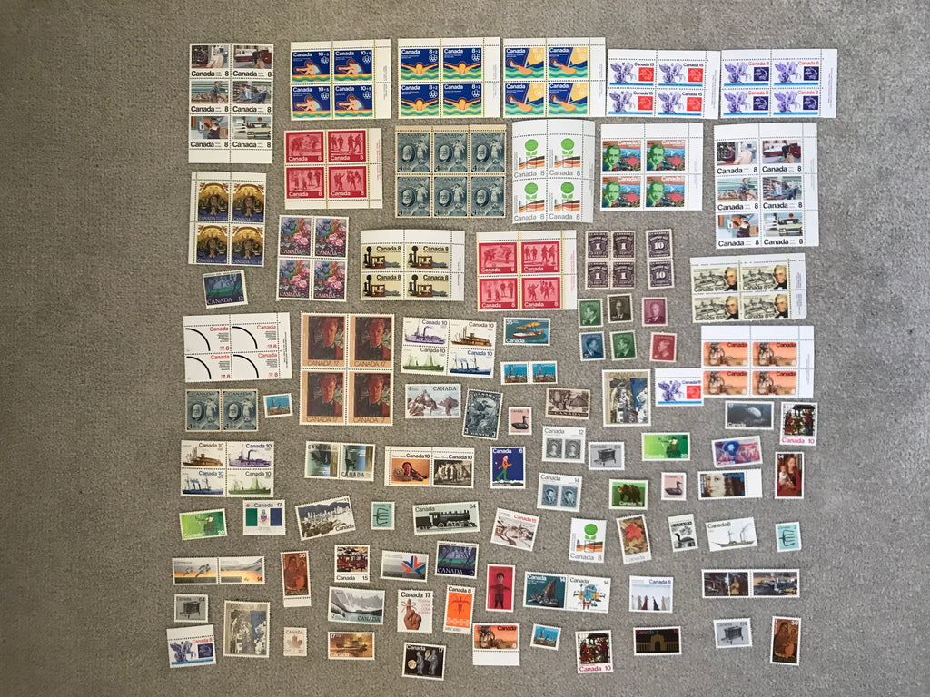 Canada Fine Mint and Mng Stamps Selection with Corner Imprint Blocks