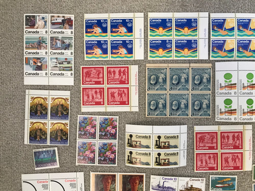 Canada Fine Mint and Mng Stamps Selection with Corner Imprint Blocks