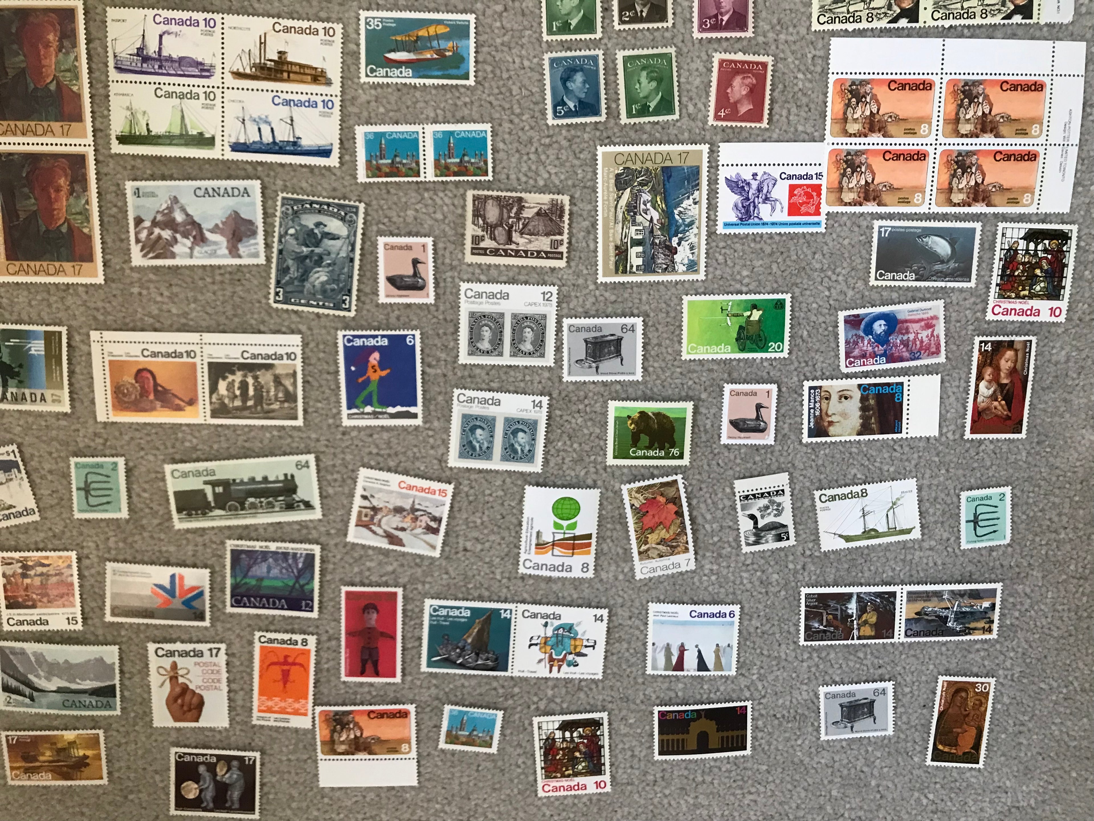 Canada Fine Mint and Mng Stamps Selection with Corner Imprint Blocks