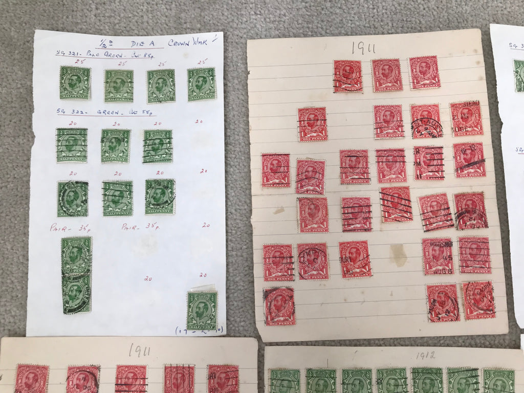 Great Britain 1911-12 Downey Head Stamps Used Selection
