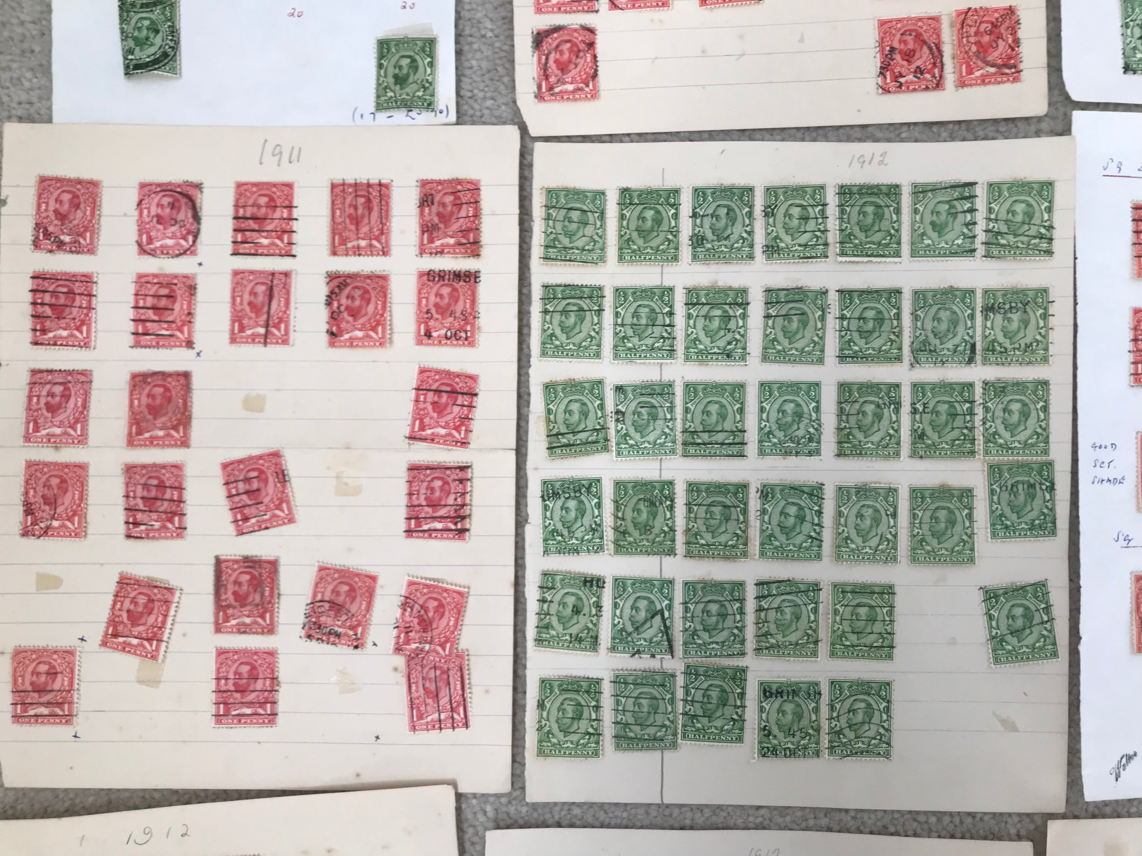 Great Britain 1911-12 Downey Head Stamps Used Selection