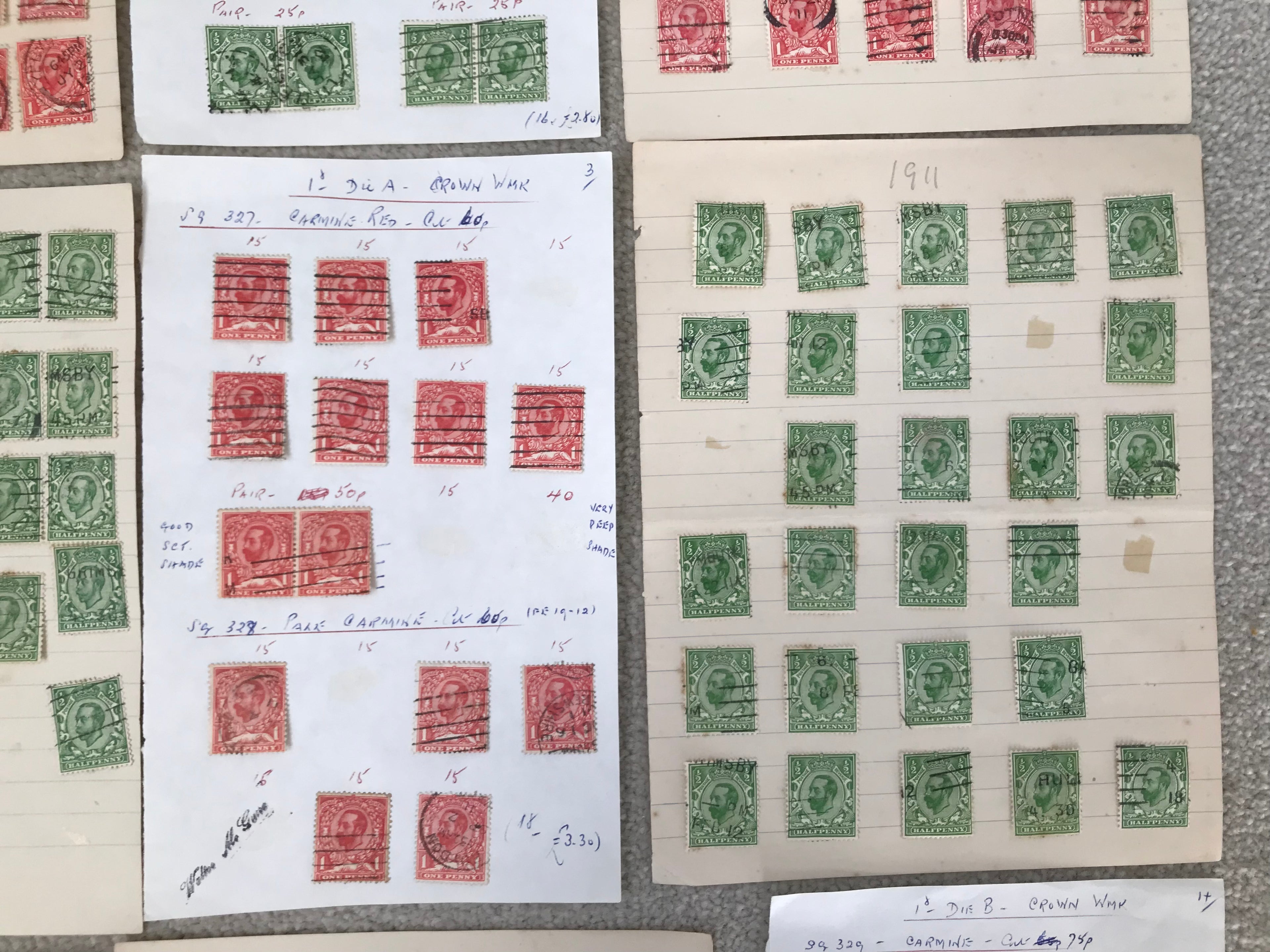 Great Britain 1911-12 Downey Head Stamps Used Selection