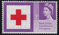 Great Britain 1963 3d Stamp Unmounted Mint Red Cross with Grainy Print Variety