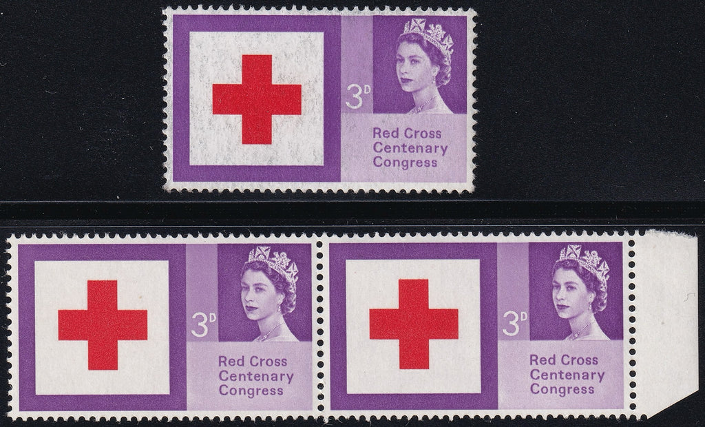Great Britain 1963 3d Unmounted Mint Red Cross Grainy Print Variety