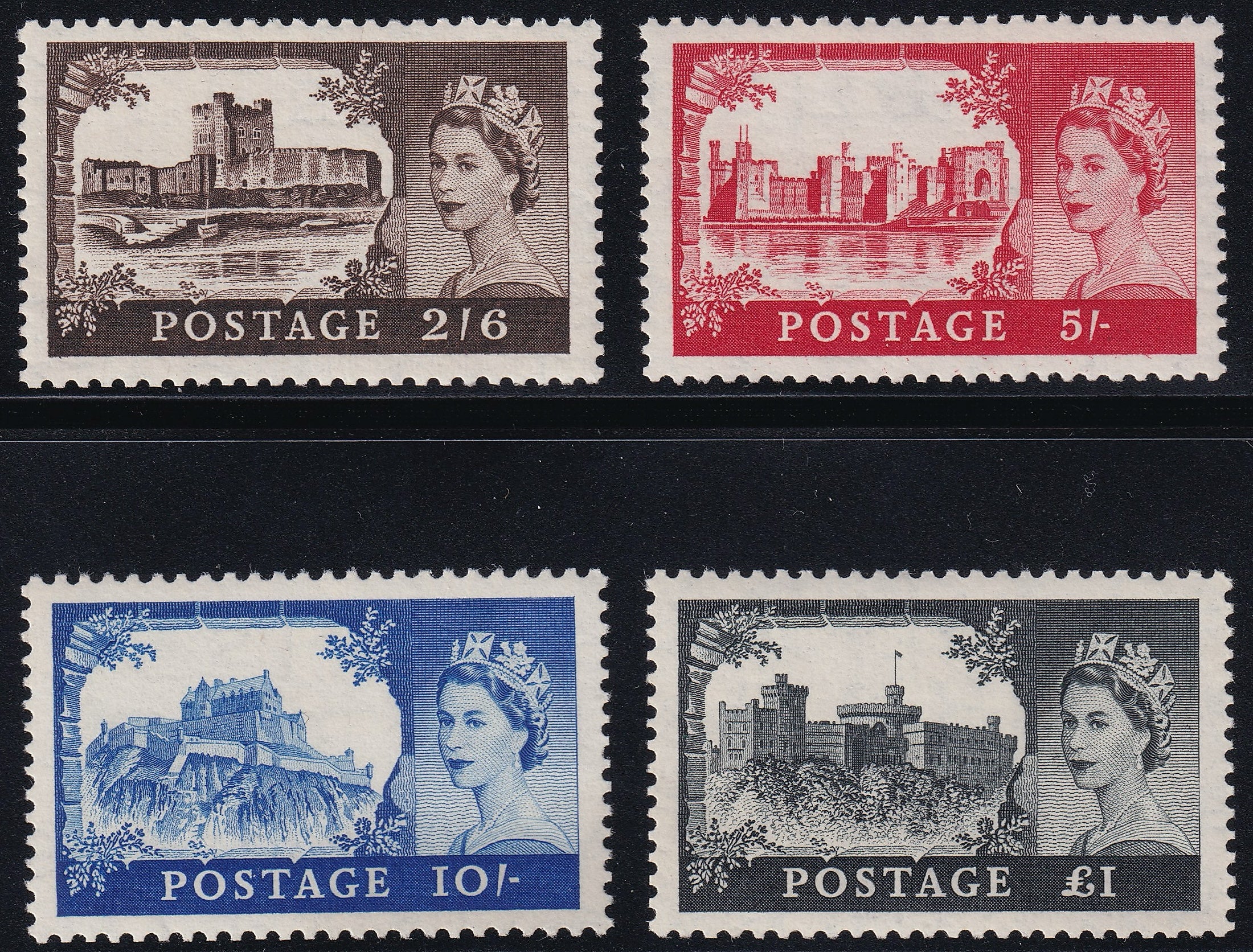 Great Britain 1955 2s6d to £1 Stamps Post Office Fresh Unmounted Mint Set