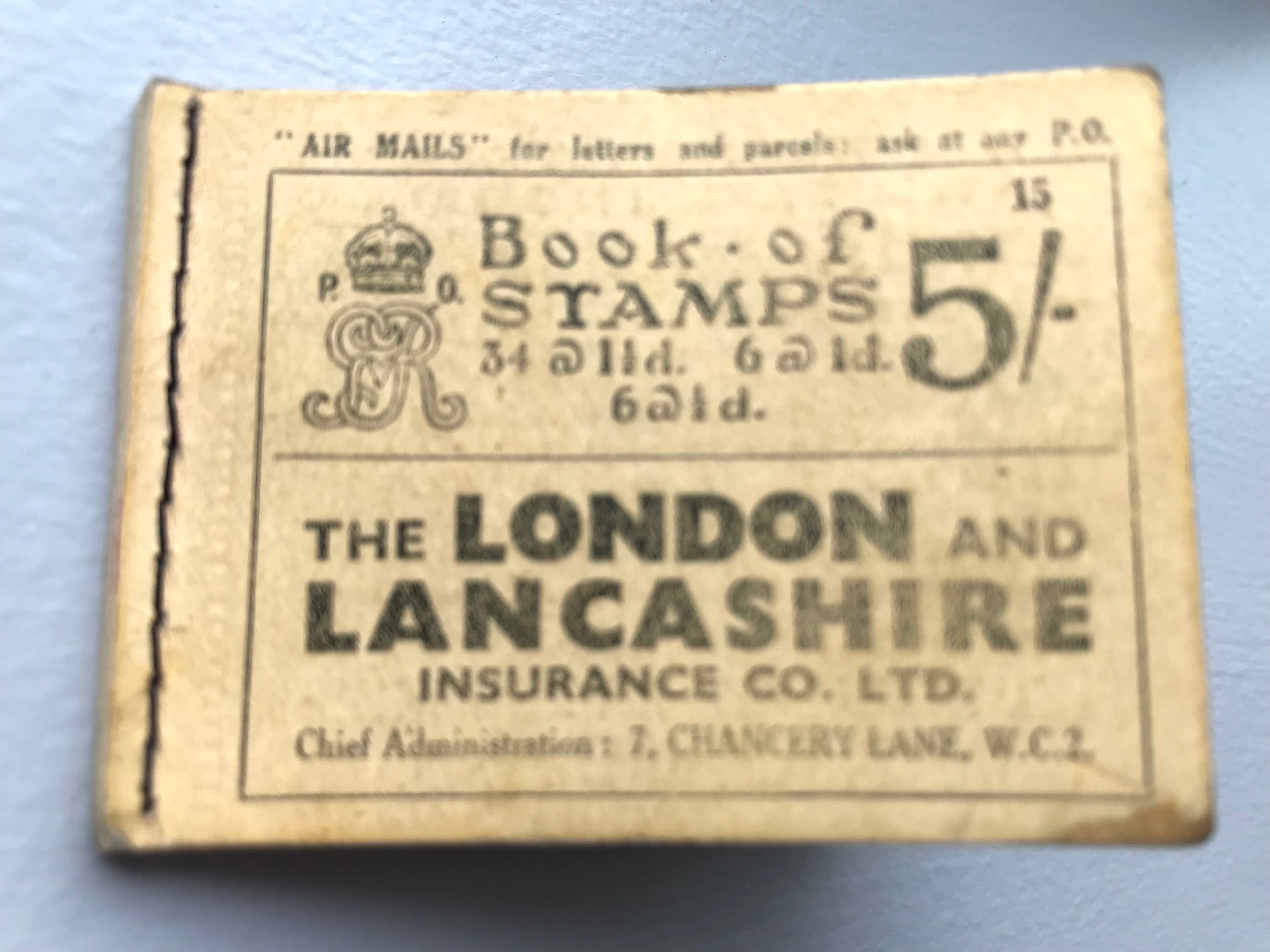 Great Britain 1935 July 5s KGV Stamp Booklet Complete Unused
