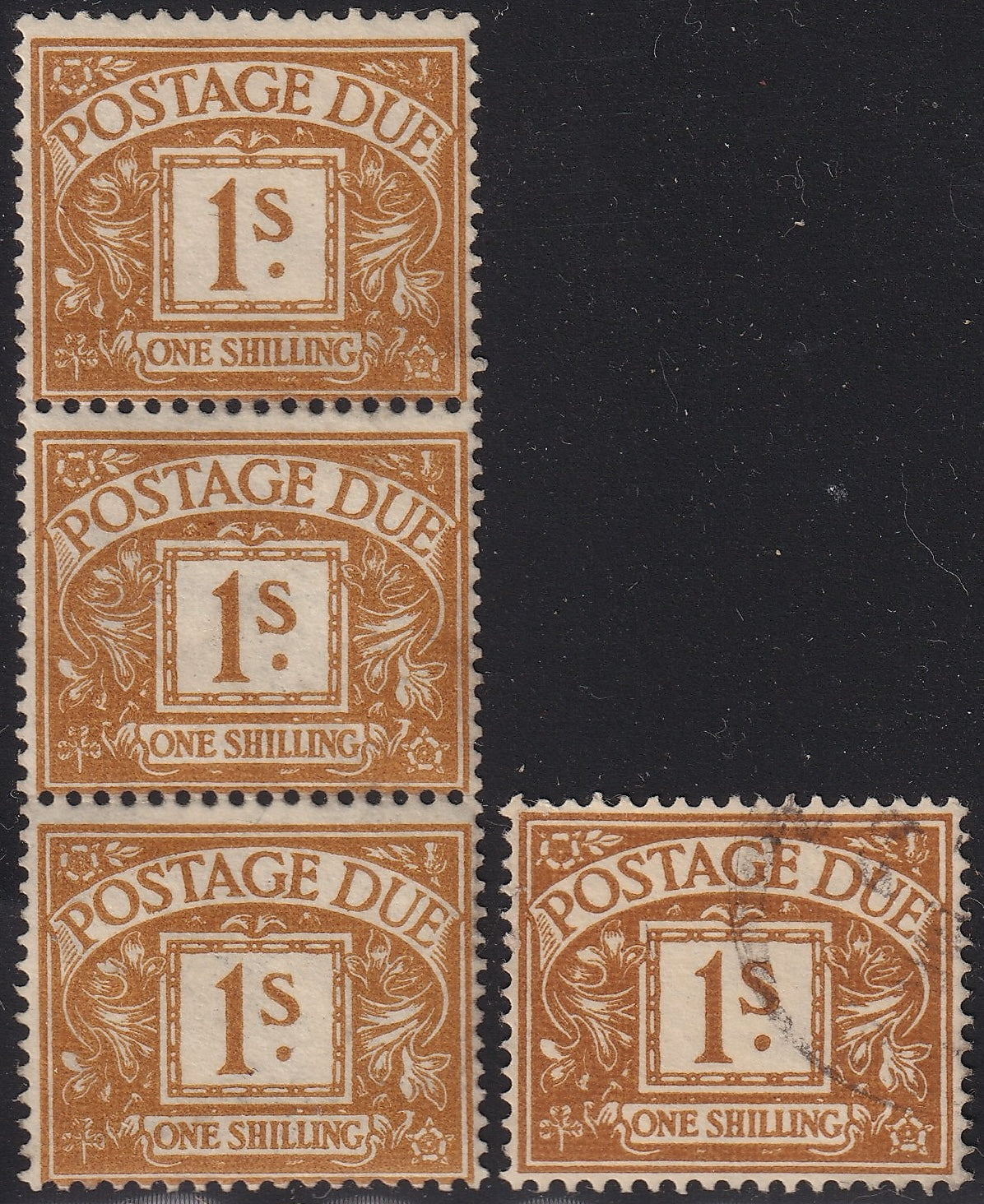 Great Britain 1964 1s Mint Strip of Three Watermark Sideways-Inverted SG D64Wi