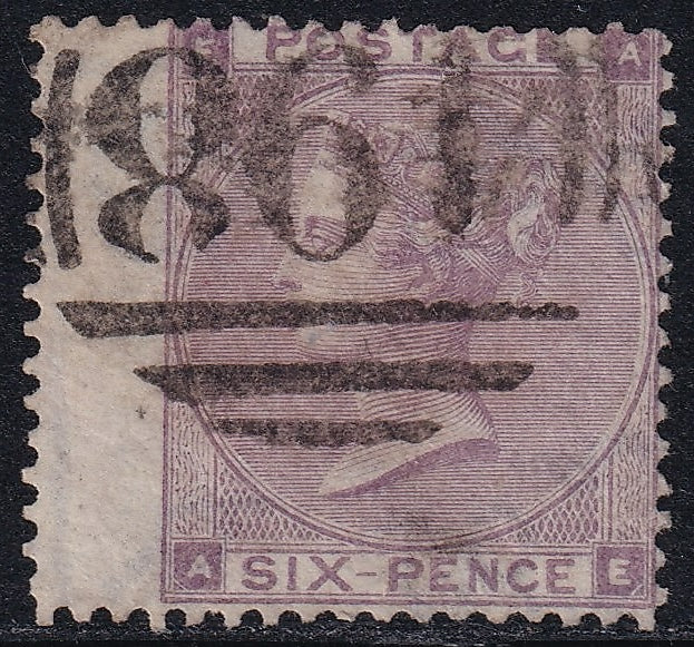 Great Britain 1864 6d Lilac Fine Used Scarce Variety Inverted Roses Emblems Watermark