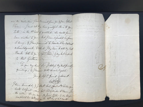 France Postal History 1836 Rated Entire to London on Embossed Paper