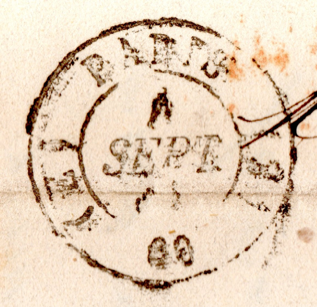 France Postal History 1841 Paris Multi-Rated Entire to London