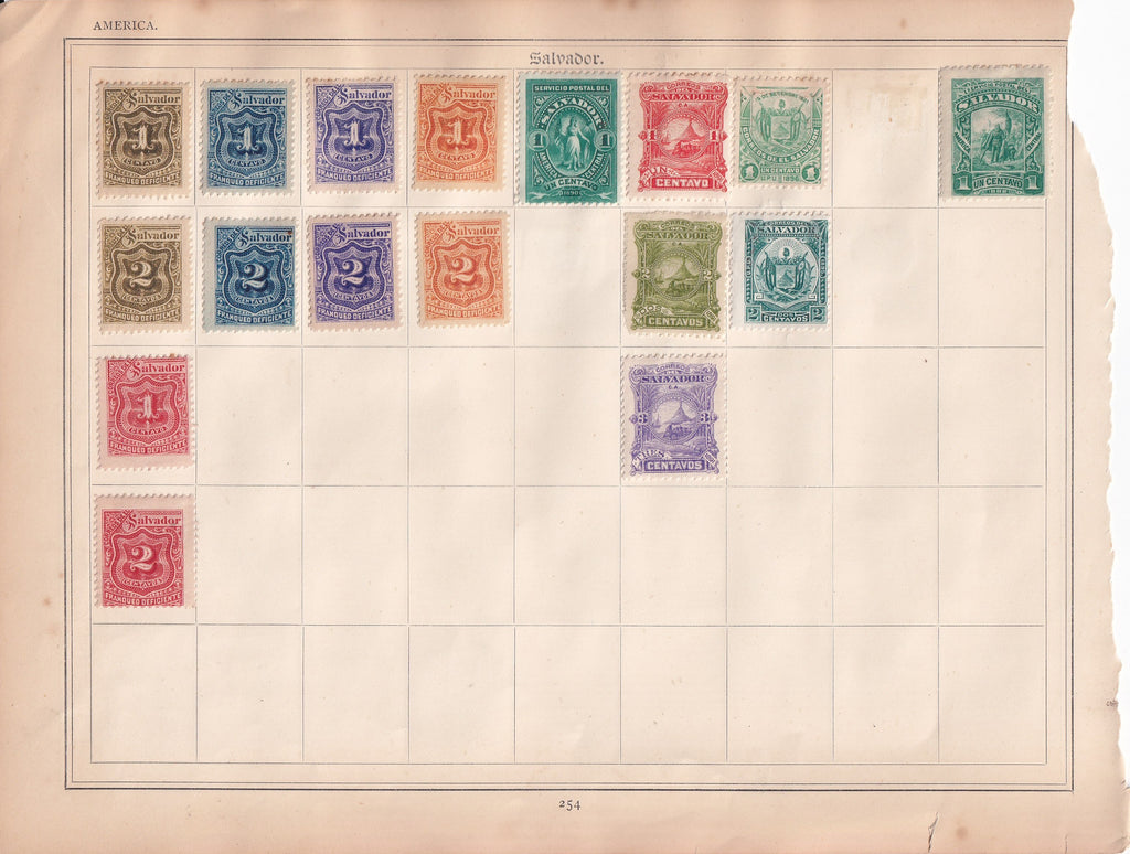 El Salvador 1853 to 1900s Used Stamps with Telegraphs
