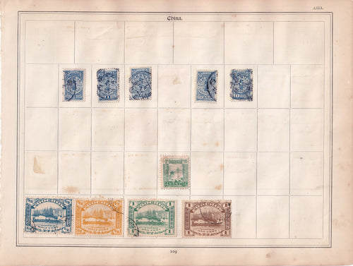 China Early Stamps Issues on Original Album Pages