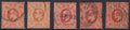 Great Britain 1909-11 4d Orange Shades Used Stamp Selection Including Brown-orange