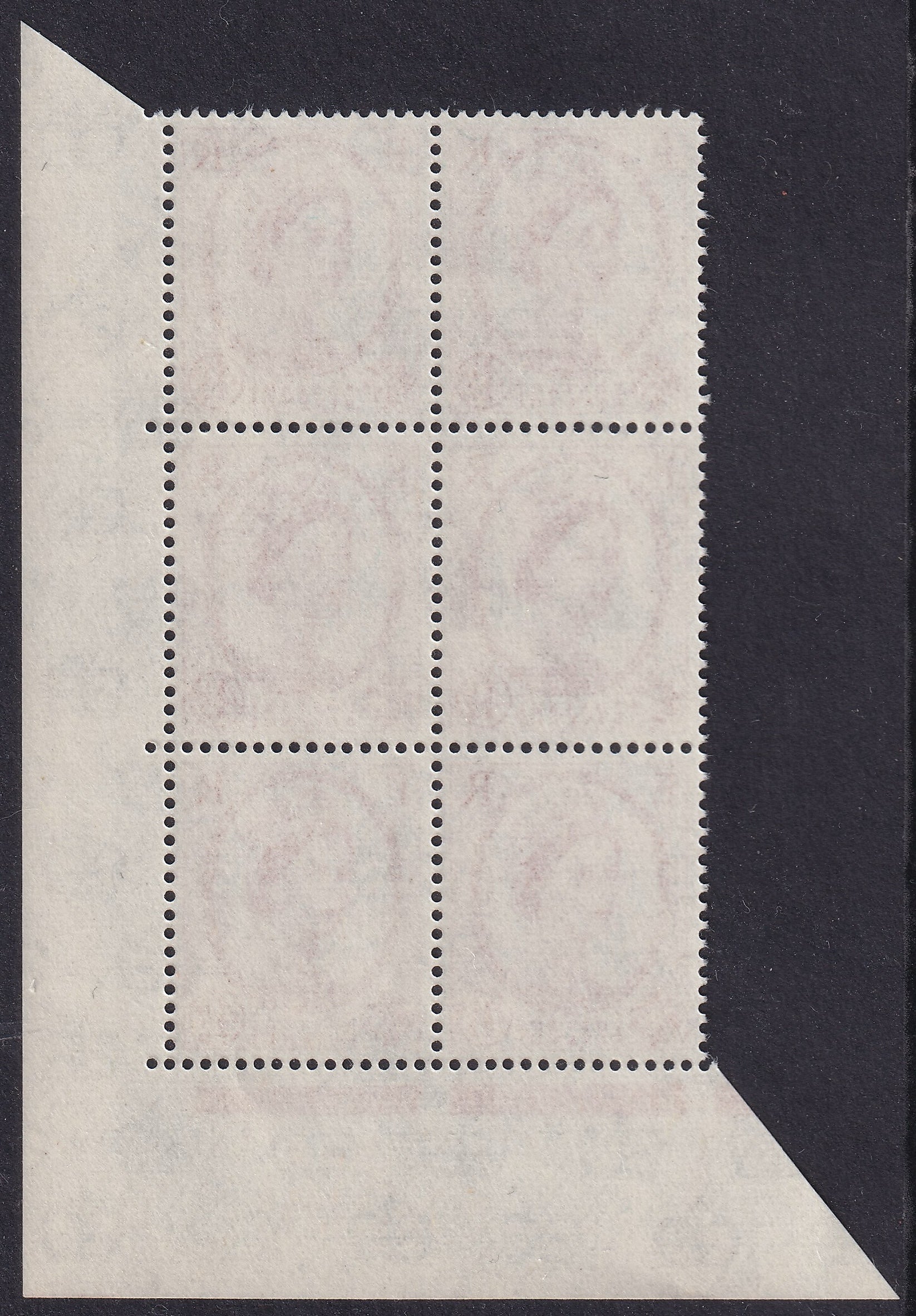 Great Britain 1961 4.5d Unmounted Mint Corner Marginal Block of Six Phantom Frame Variety