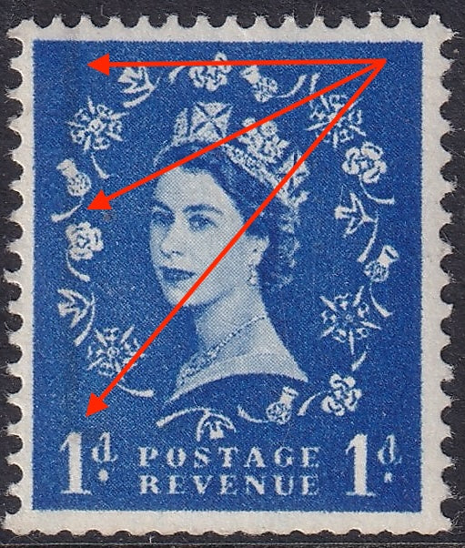 Great Britain 1958 1d Unmounted Mint Graphite Line Faint Under Gum Stamp Variety