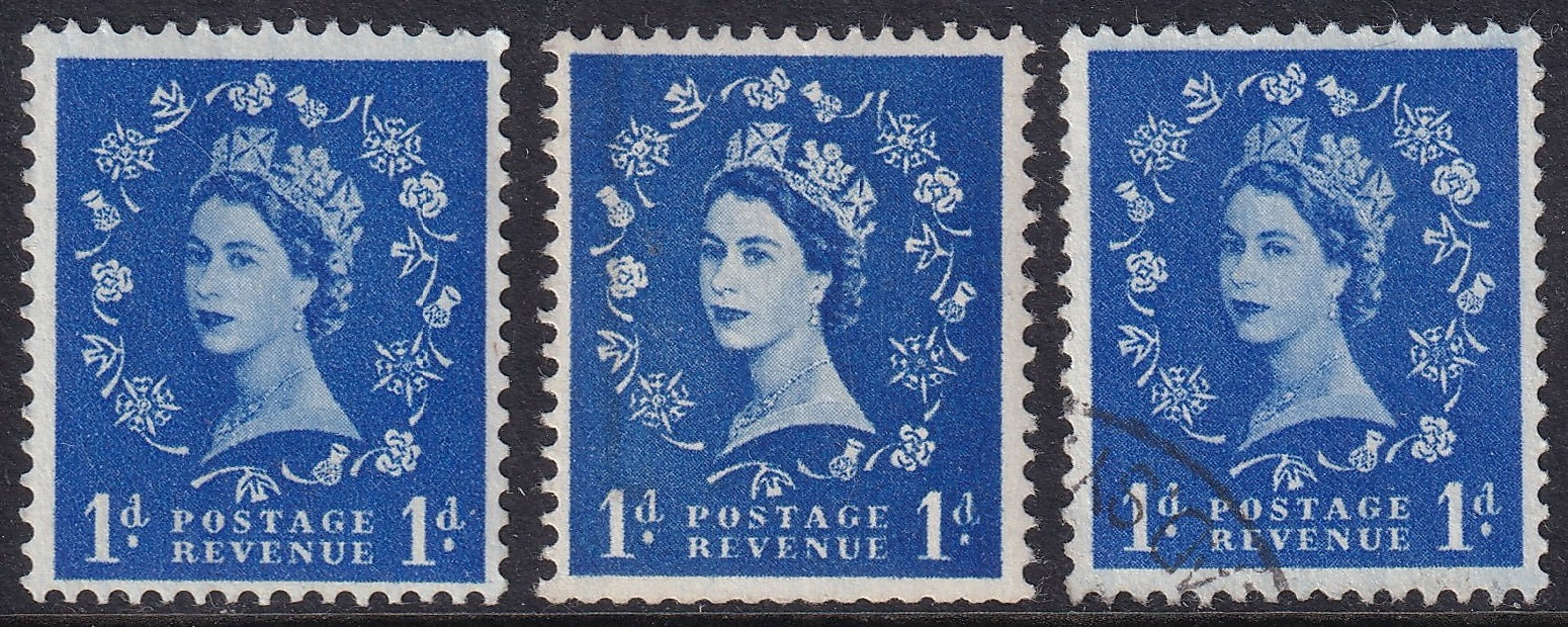 Great Britain 1958 1d Unmounted Mint Graphite Line Faint Under Gum Stamp Variety