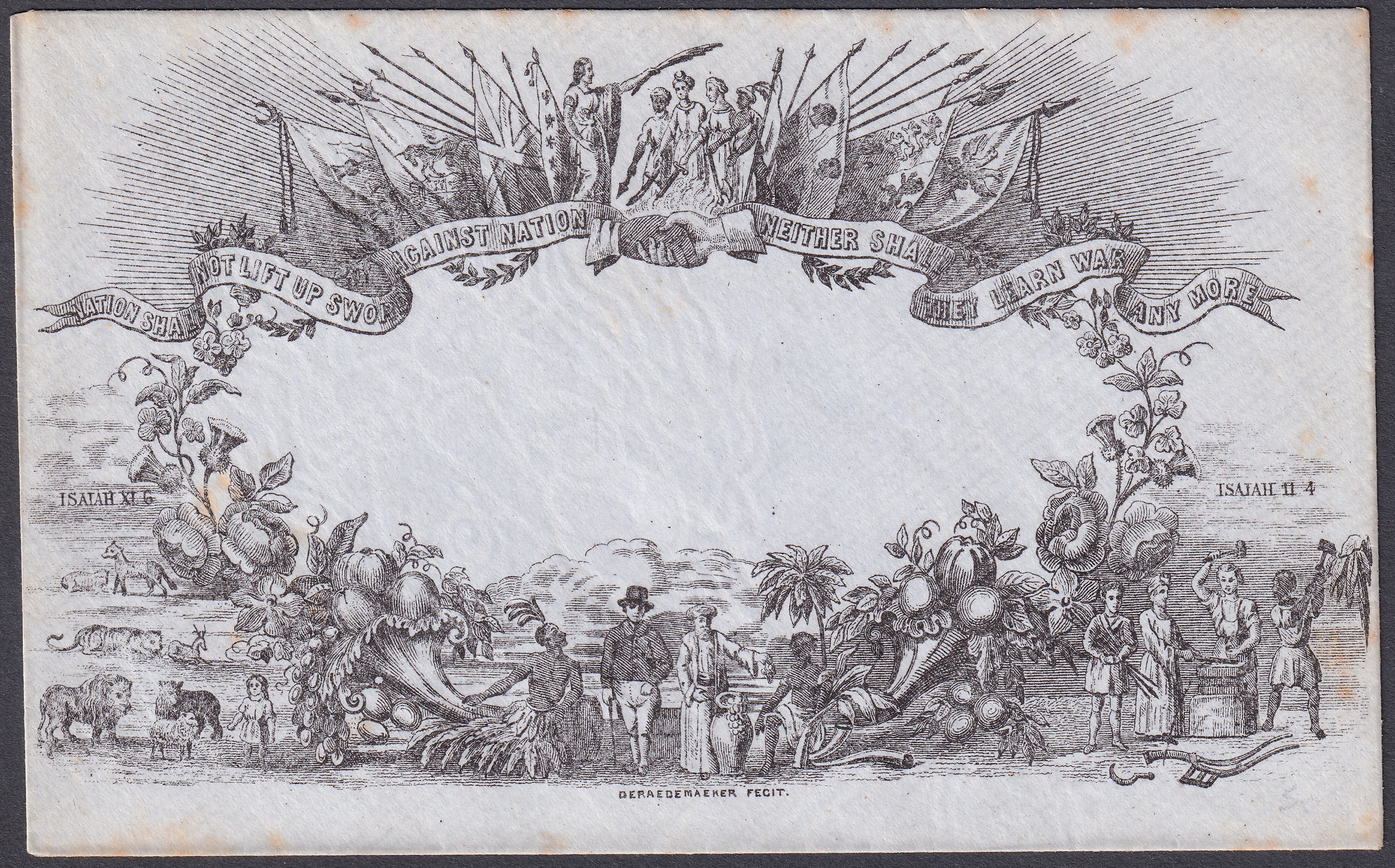 Great Britain 1890 Valentine Peace Deraedemaeker Unused Envelope Postal History