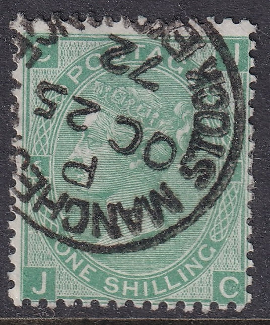 Great Britain 1871 1s CDS JC Variety Double Plate Number at Left
