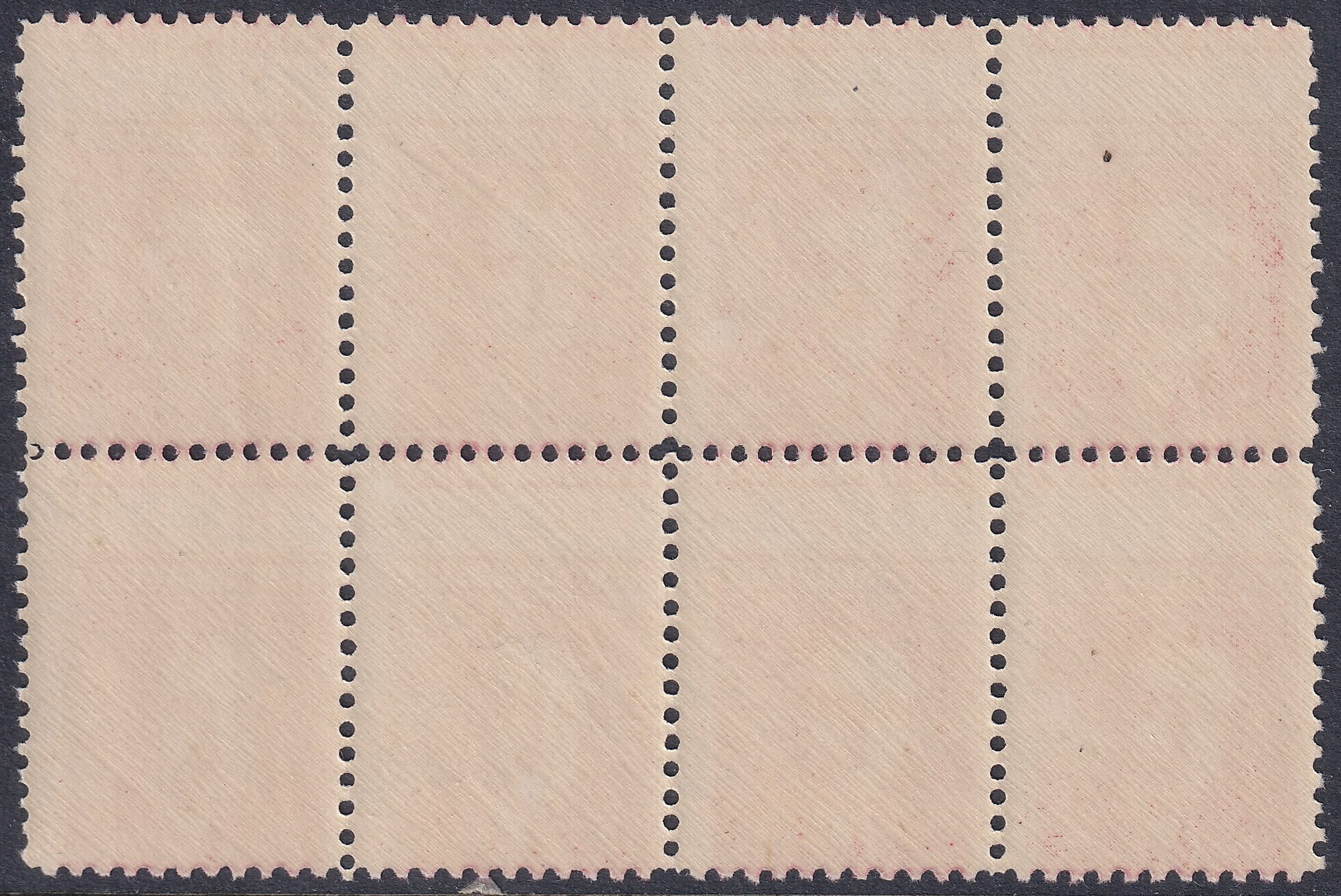Albania 1925 10q Red Stamp Unmounted Mint Block of Eight Misperf Variety