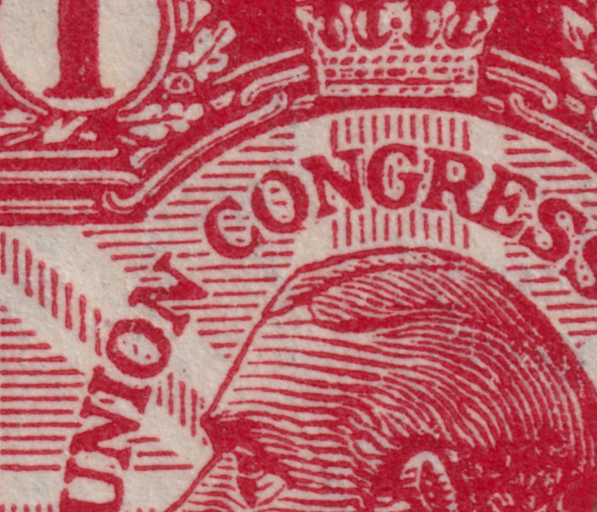 GB 1929 PUC 1d K29 Mint Block of Six, Broken Wreath Variety