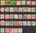 Württemberg 1851–81 used stamp selection, including imperforate issues and official stamps, arranged in five rows with varied postmarks.
