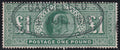 Great Britain 1912 Edward VII £1 deep green Somerset House stamp with a dated oval CANCELLED marking.