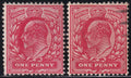 1902 1d Scarlet Shade Mint Variety Overinking on O of ONE