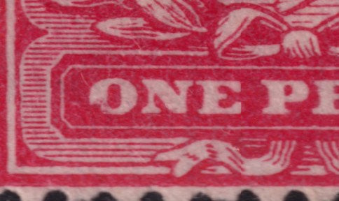 1902 1d Scarlet Shade Mint Variety Overinking on O of ONE