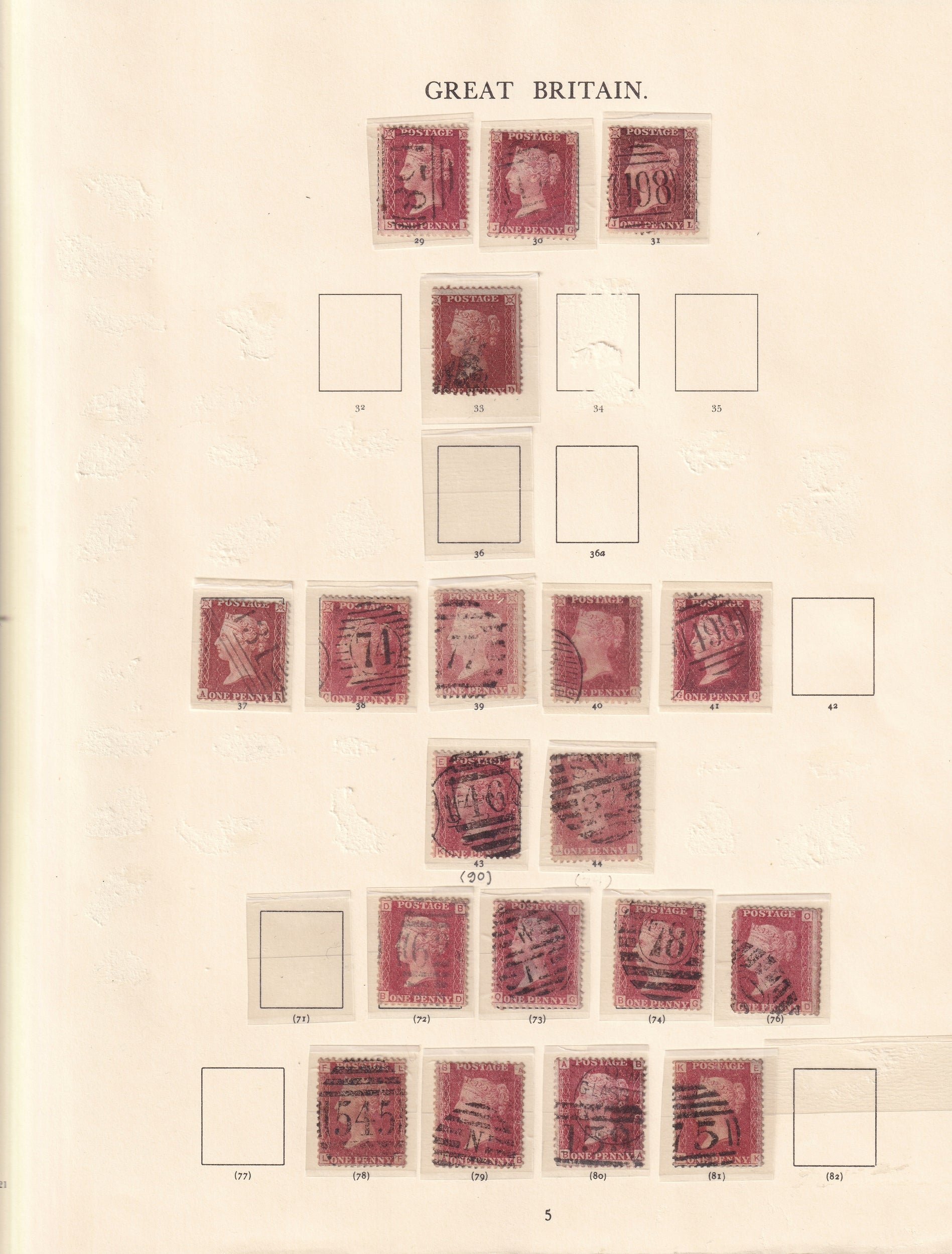 1841 - 1870 Queen Victoria Collection on Original Windsor Leaves SG 8 - 56