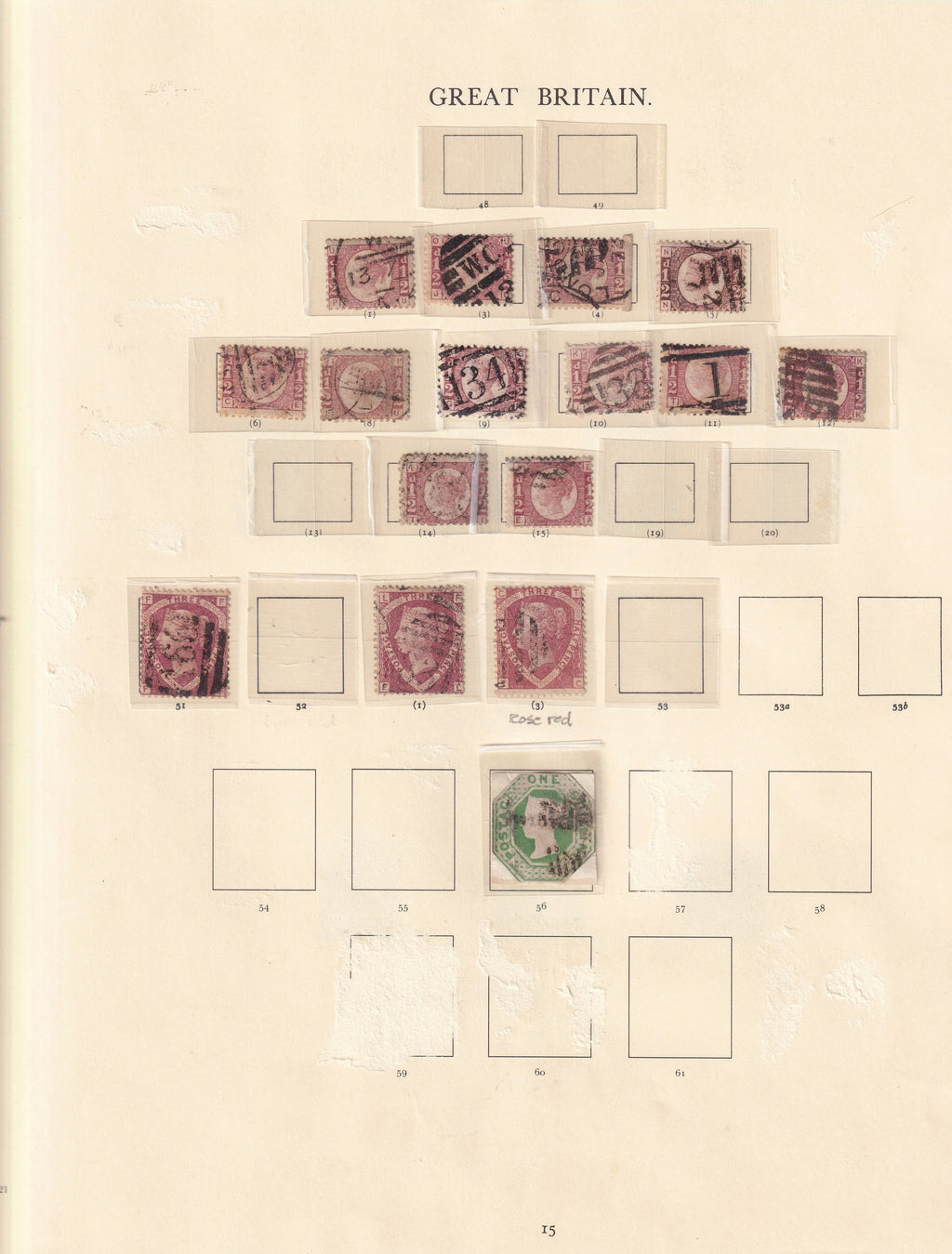 1841 - 1870 Queen Victoria Collection on Original Windsor Leaves SG 8 - 56